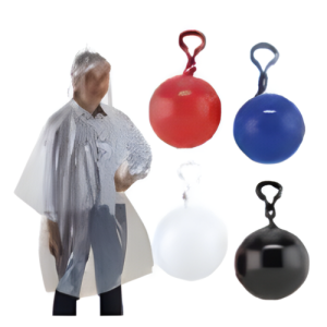 LLAVERO CIRCULAR CON PONCHO PARA LLUVIA