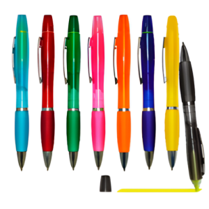 LAPICERO PLASTICO CON RESALTADOR 2