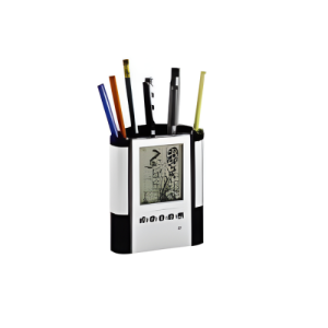 PORTA LAPICERO CON RELOJ 1